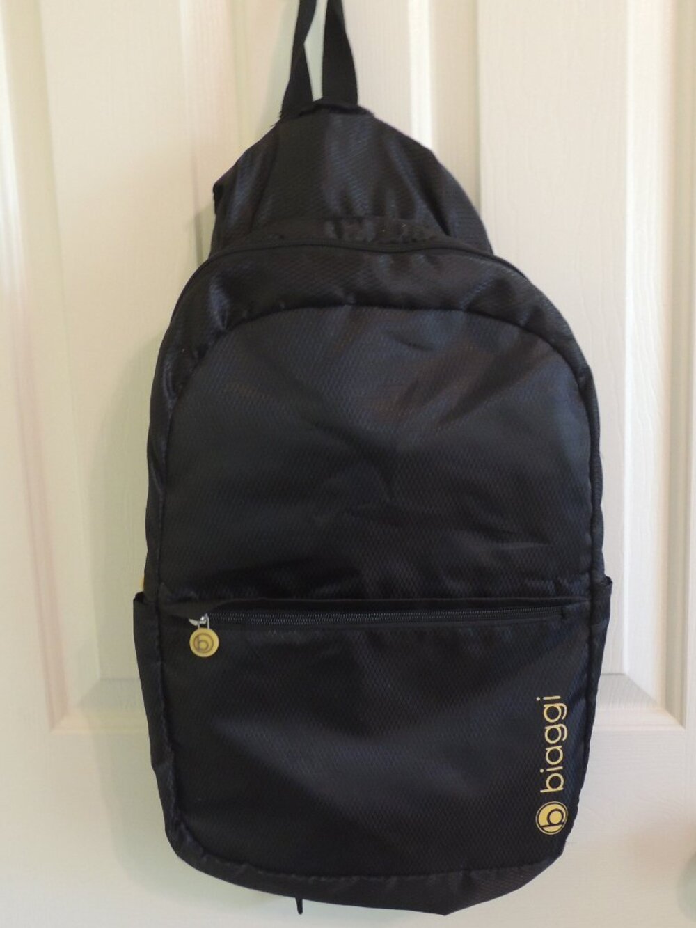 Black Biaggi Foldable Travel Back Pack Stores Small